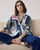Charlot Printed Cotton Shirt - Raw White, Blue & Khaki