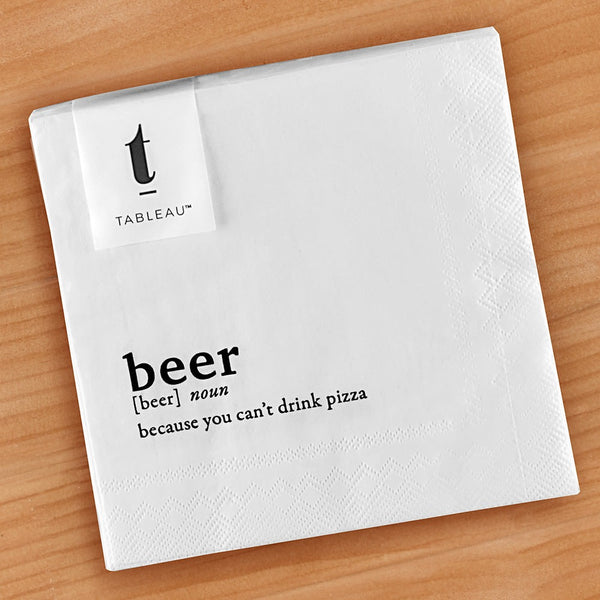 Black & White Cocktail Napkins - Beer