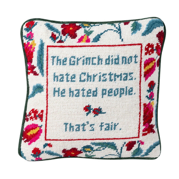 The Grinch Needlepoint Pillow