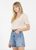 Camille Cashmere V-Neck Tee - Cream