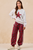 Side Lines Plaid Track Pants - Red