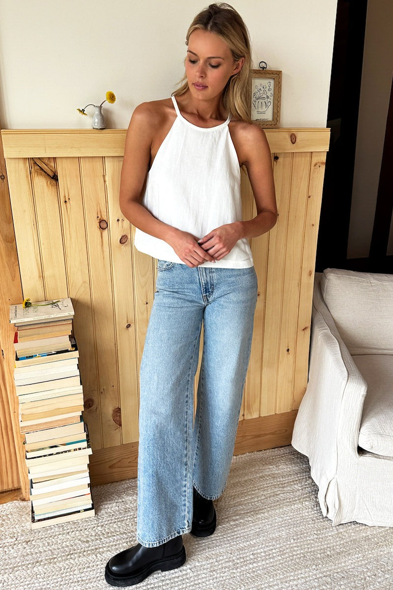 Emerson Fry High Neck Tank - Ivory Linen