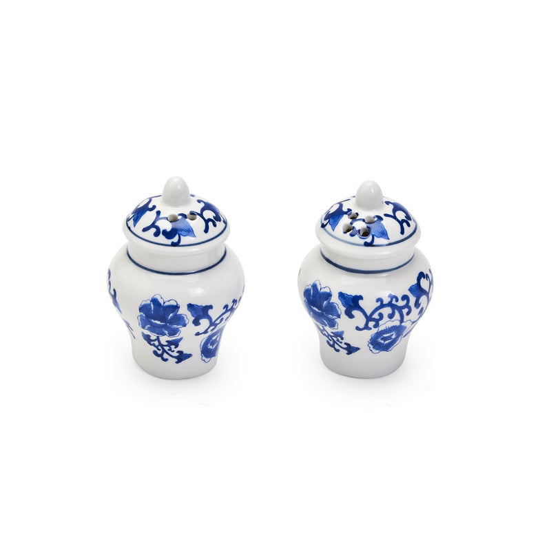 Mini Ginger Jar Salt & Pepper Shaker Set - Blue/White