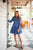 Long Sleeve Tunic Flare Dress - Tropical Block Print