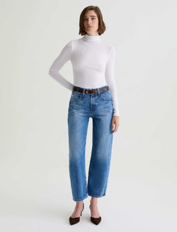 AG Jeans Hattie High-Rise Barrel Crop - Candid