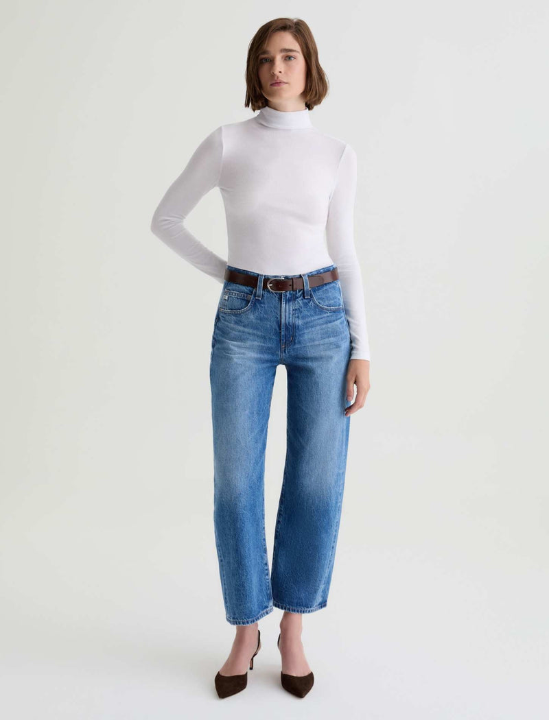 AG Jeans Hattie High-Rise Barrel Crop - Candid