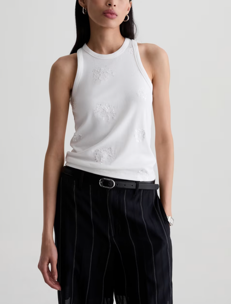 AG Jeans Michelle High Neck Tank - Silver Firework