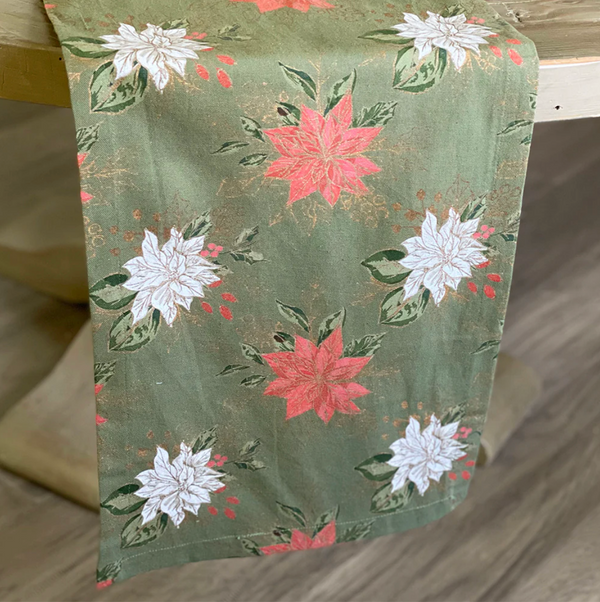 Poinsettia Table Runner - Green