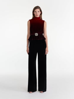 Fleur Velvet Top - Ombre Rouge