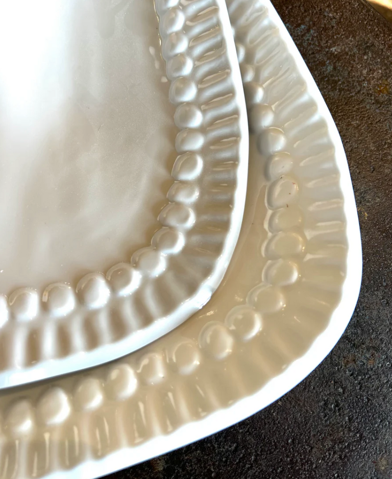 Dottie Serving Oval Tray - White