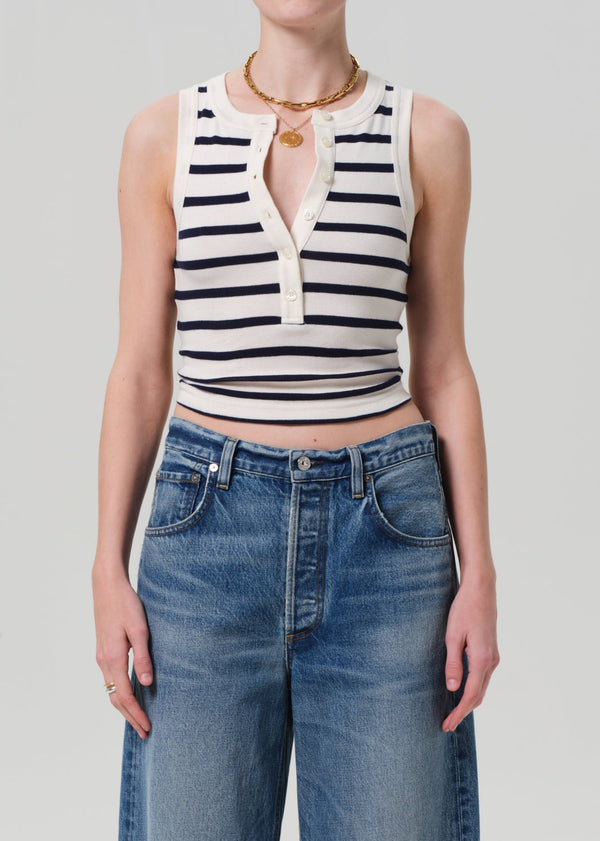 Caralyn Tank - Azure Stripe