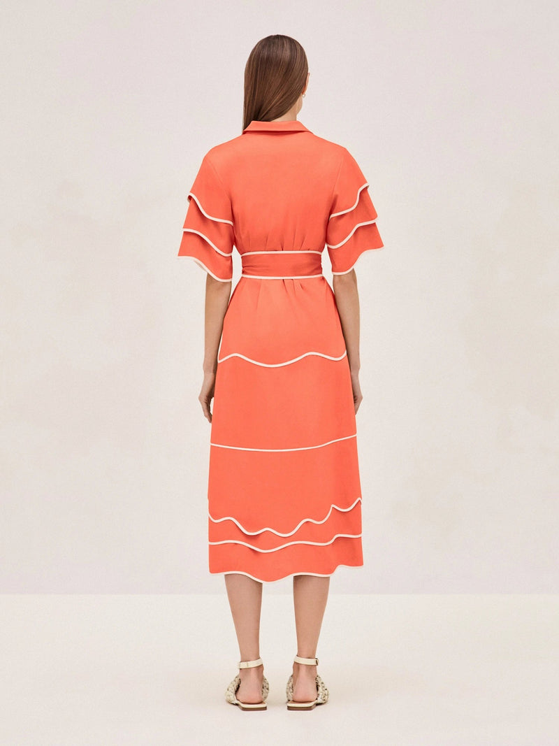 Rhodes Midi Dress - Orange