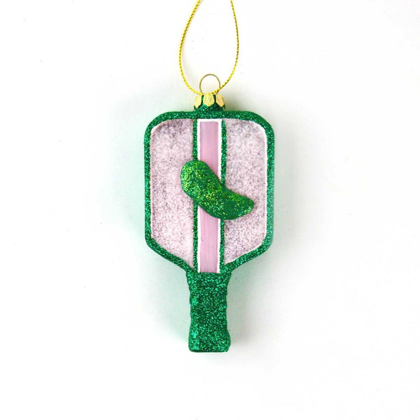 Pickleball Paddle Glass Ornament