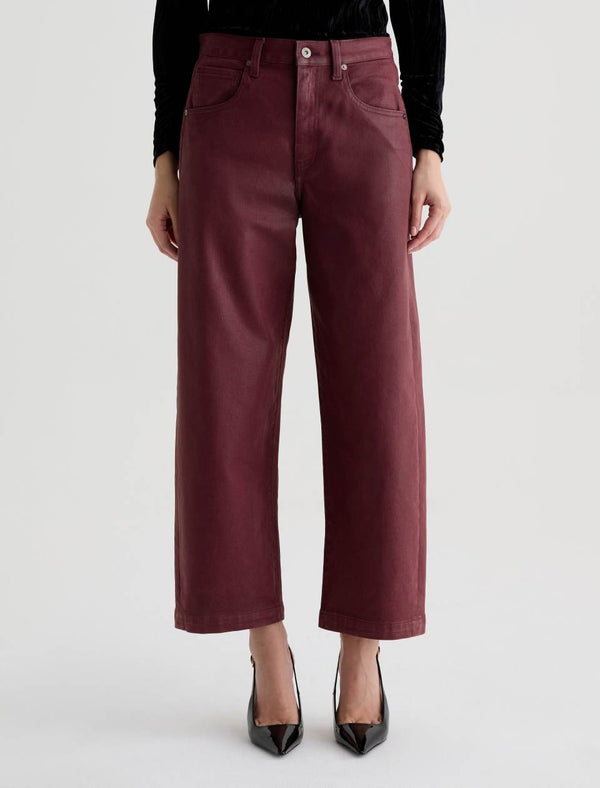 Hattie High-Rise Barrel Crop - Leatherette Winery