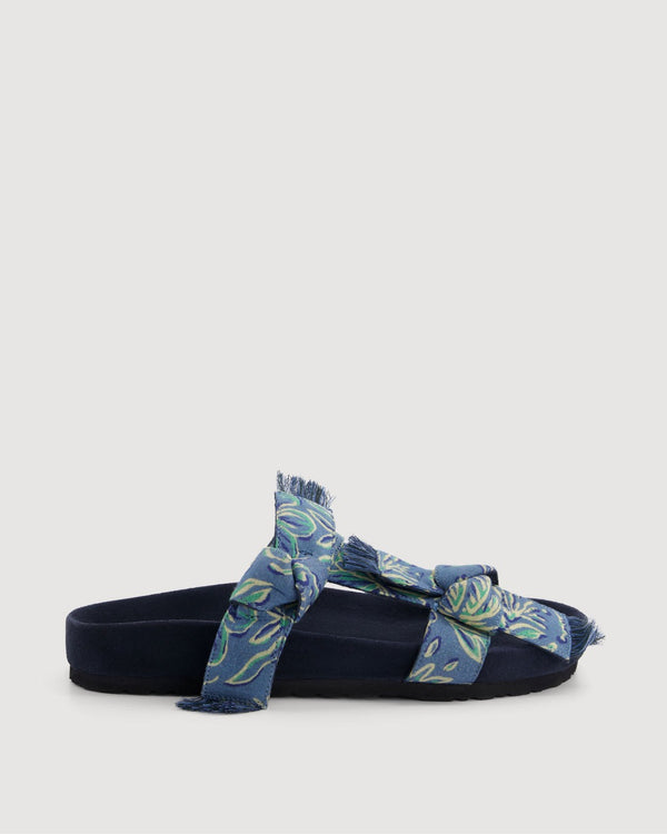 Ema Ervin Printed Cotton Sandals - Blue