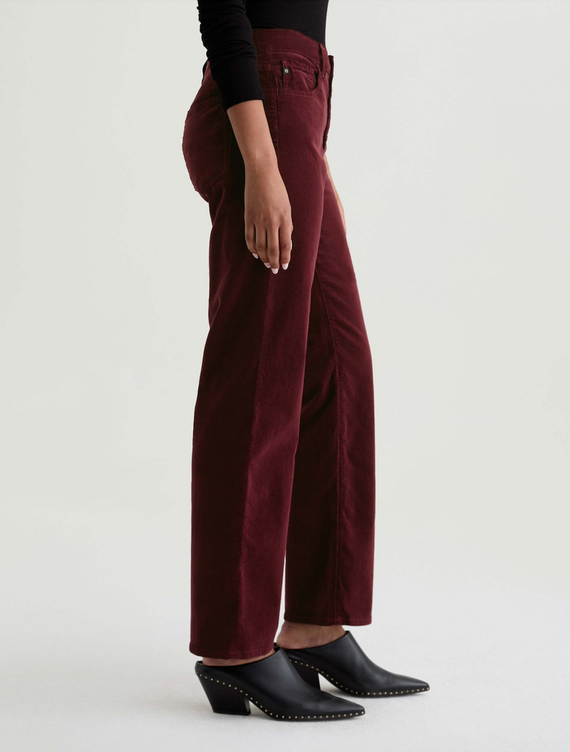 Brinley Mid-Rise Straight Corduroy - Winery