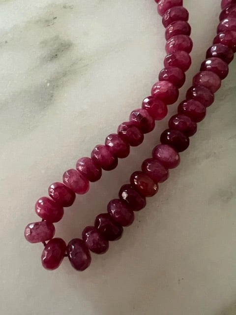 Candice Beaded Necklace - Deep Burgundy