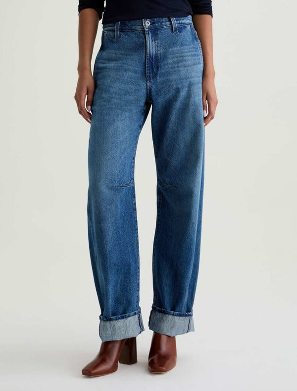 AG Jeans Mercer Cuffed High-Rise Barrel - Nouveau
