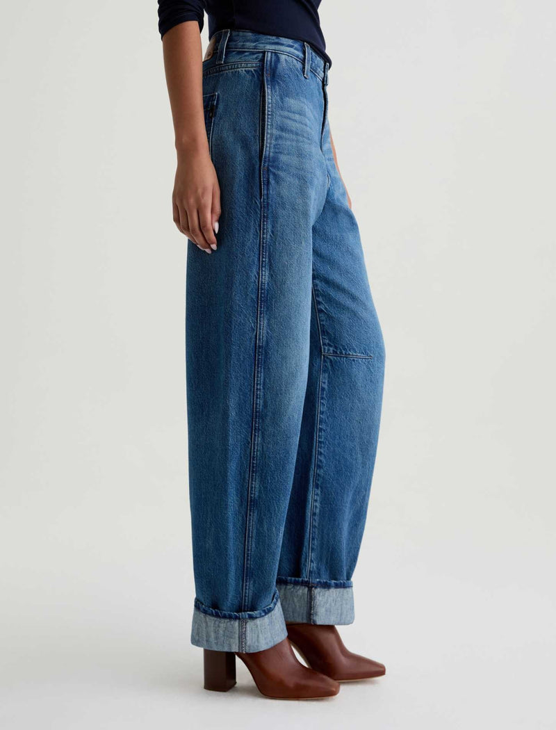 AG Jeans Mercer Cuffed High-Rise Barrel - Nouveau