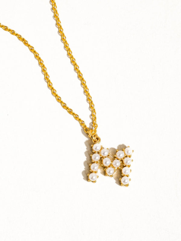 Pearl Initial Necklace