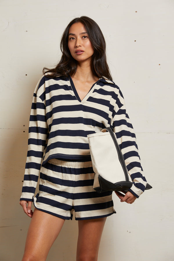 Alison Stripe Tennessee Jersey - Natural/Navy