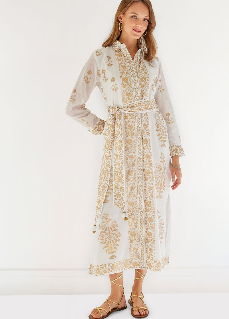 Bettina 52" Shirtdress - Gold