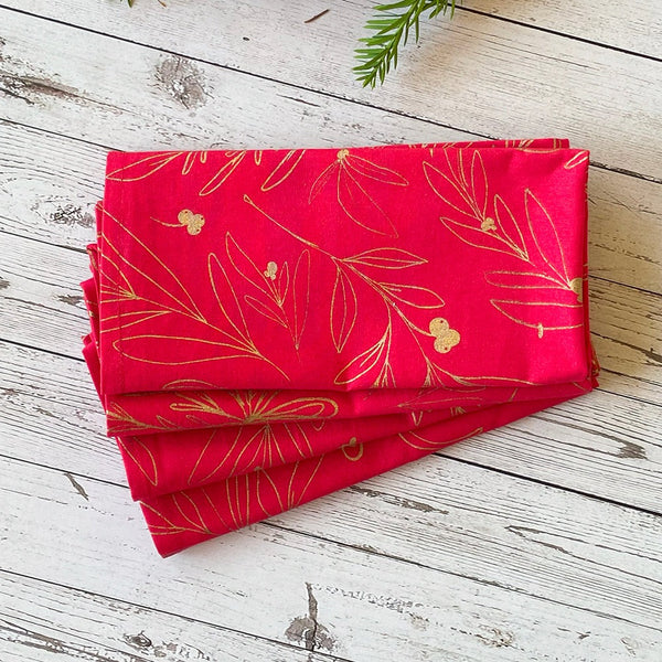 Glitter Napkin Set - Red