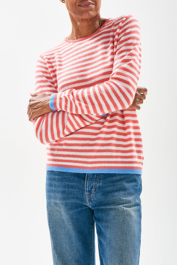 Tipped Little Stripe Crew
