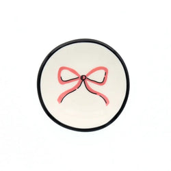 Salmon Pink Bow Ring Dish