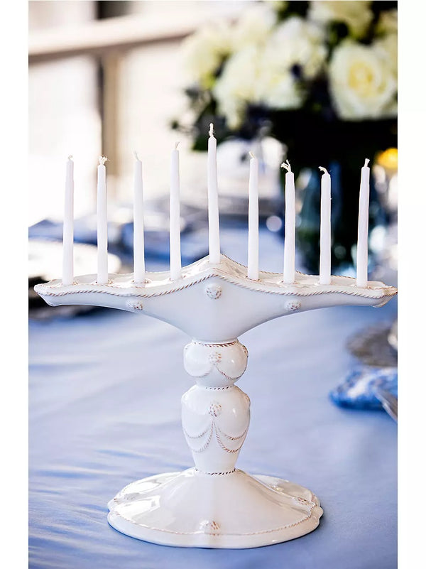 Berry & Thread Menorah - Whitewash