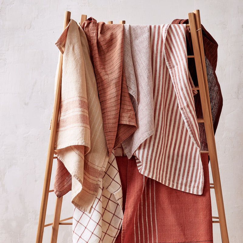 Graphic Stripe Linen Tea Towel Set