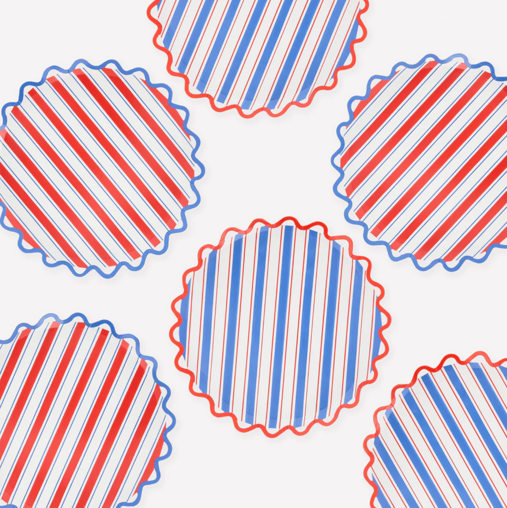 Nautical Striped Paper Side Plates