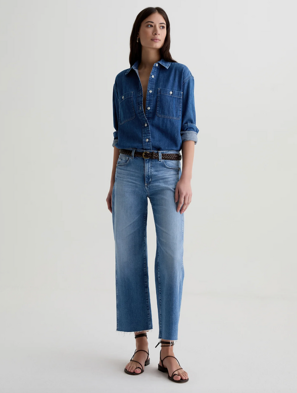 AG Jeans Saige Wide Leg Crop - Rosarito