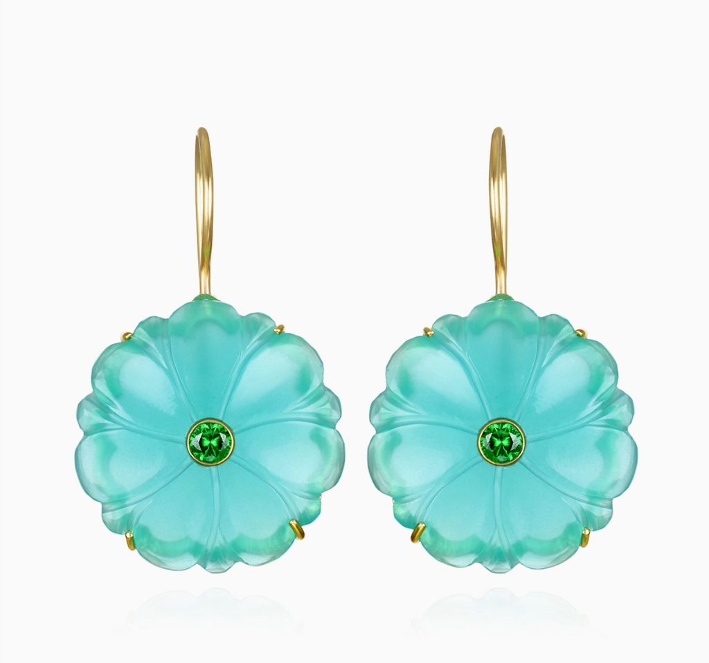 Teal Magnolia Earring