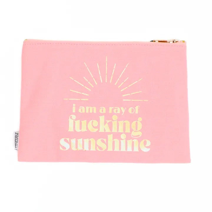 Ray Of Sunshine Canvas Pouch - Pink