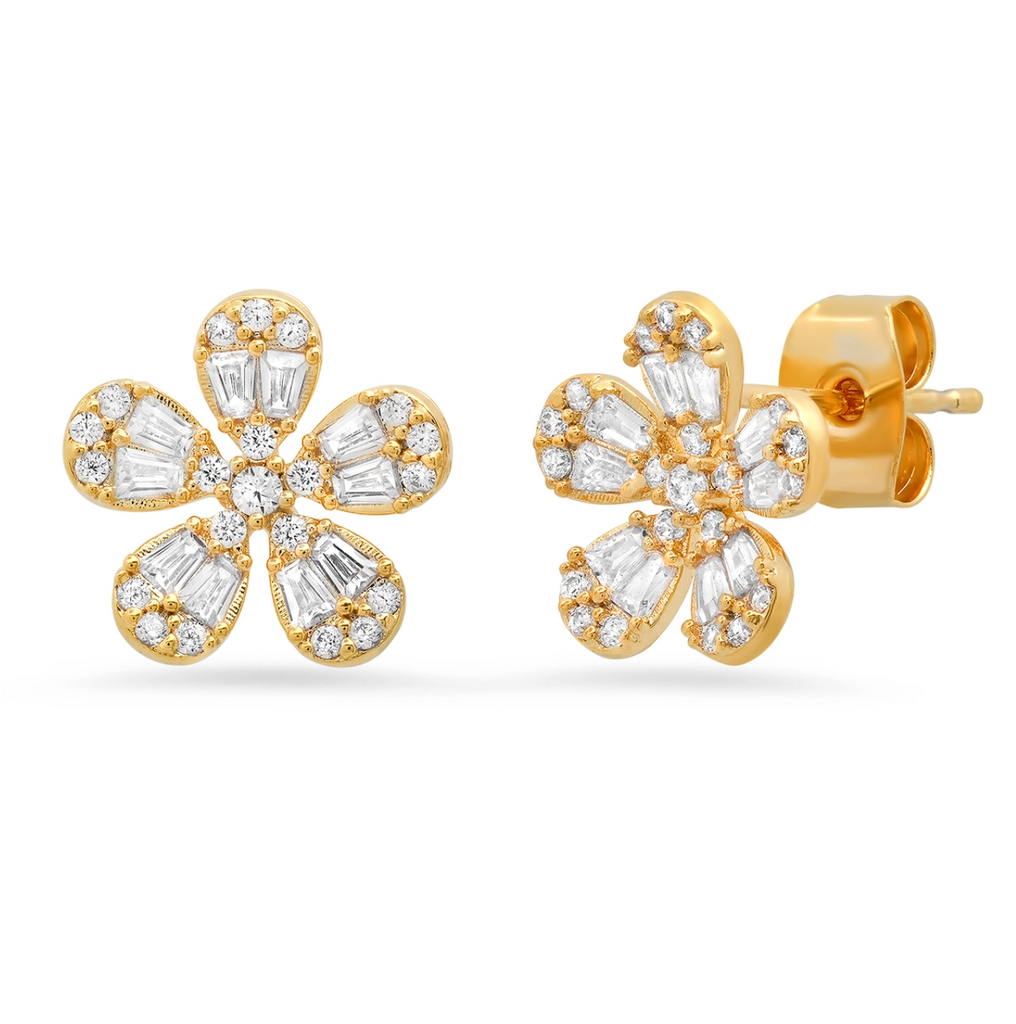 Pave Flower Studs