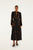 Black Berry Garden Long Sleeve Pleated Maxi Dress