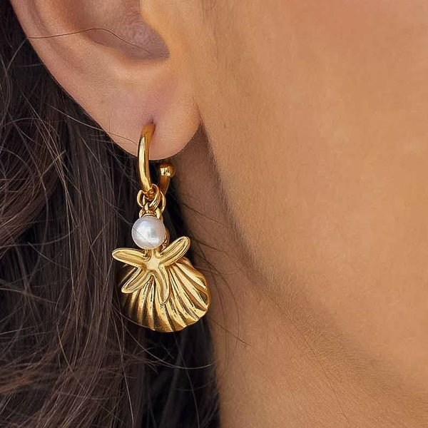 Marley Shell Earrings - Gold