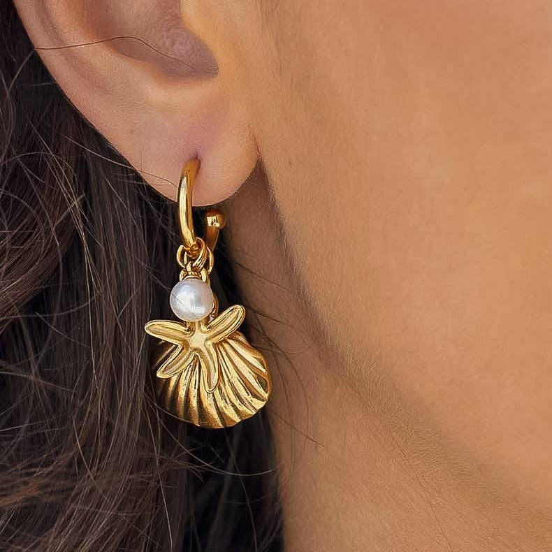 Marley Shell Earrings - Gold