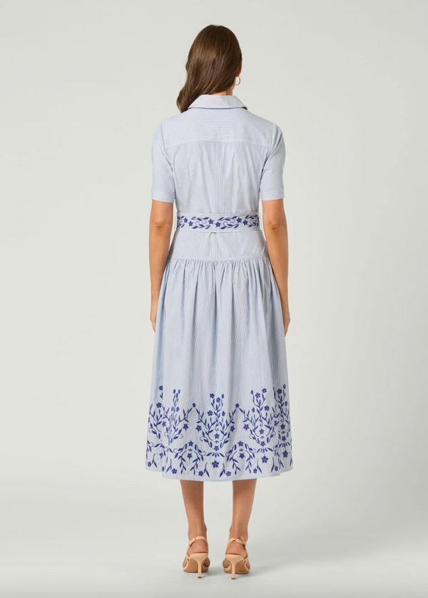 Finley Dress - Light Blue/Ivory/Navy