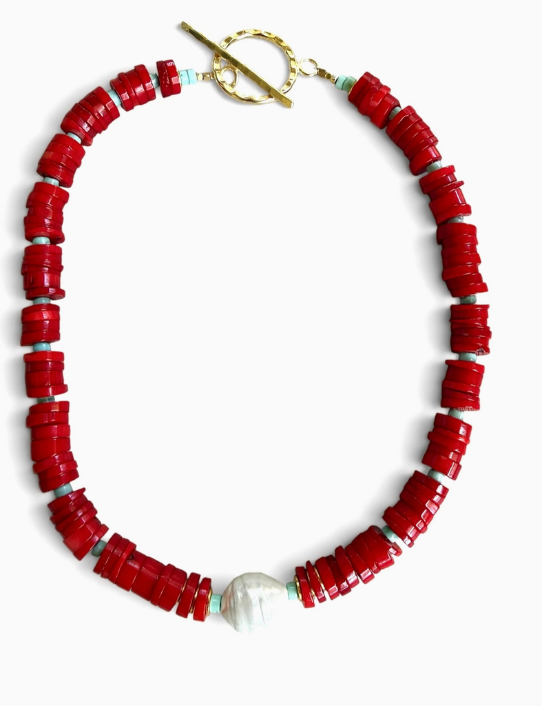 Coral Crush Pearl Necklace