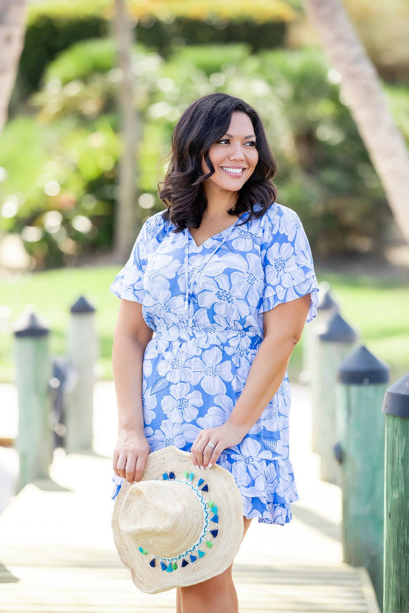 Courtney Dress - Blue Floral