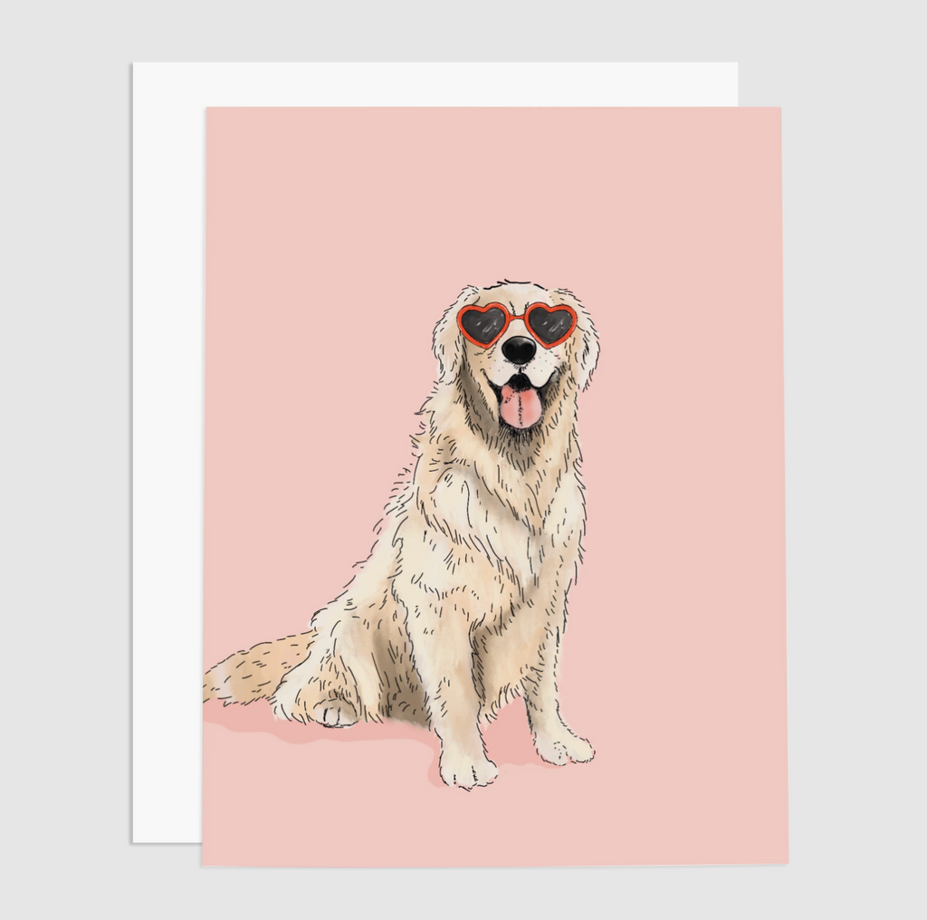 Golden Pink Heart Eyes Greeting Card