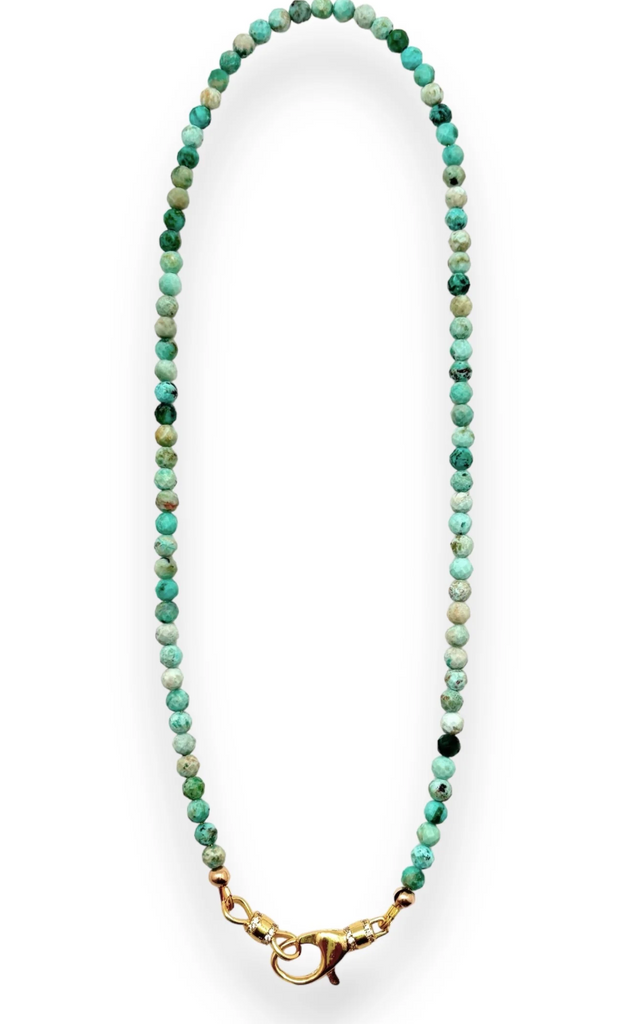 Peruvian Turquoise Beaded Necklace - 16"