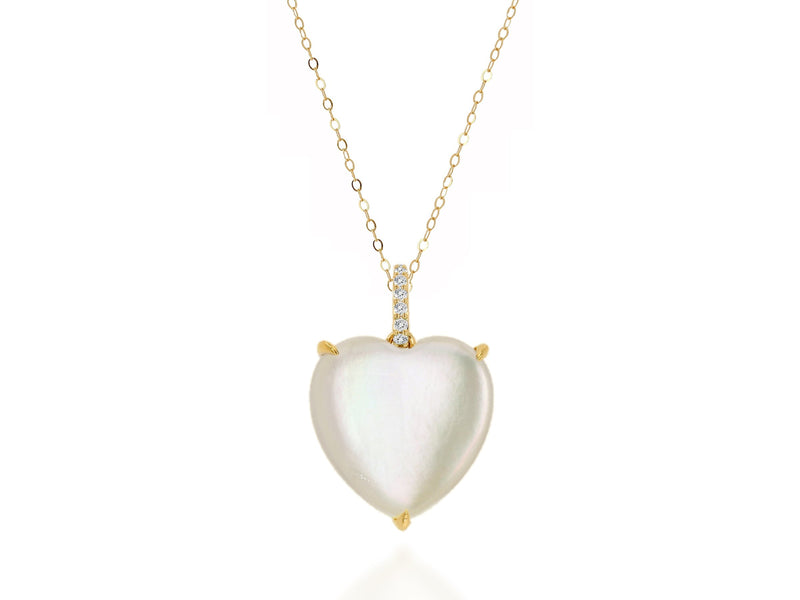 Rachel Reid Oversized Mother of Pearl Gemstone Heart Charm