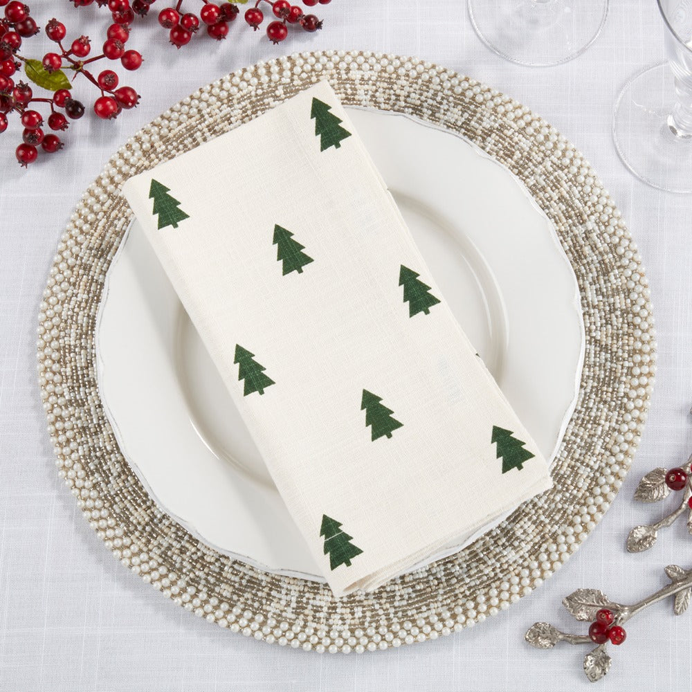 Christmas Tree Napkin Set - Ivory