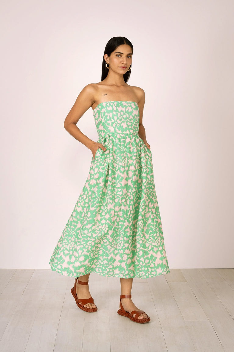 Simona Dress - Ikat Floral Calcite