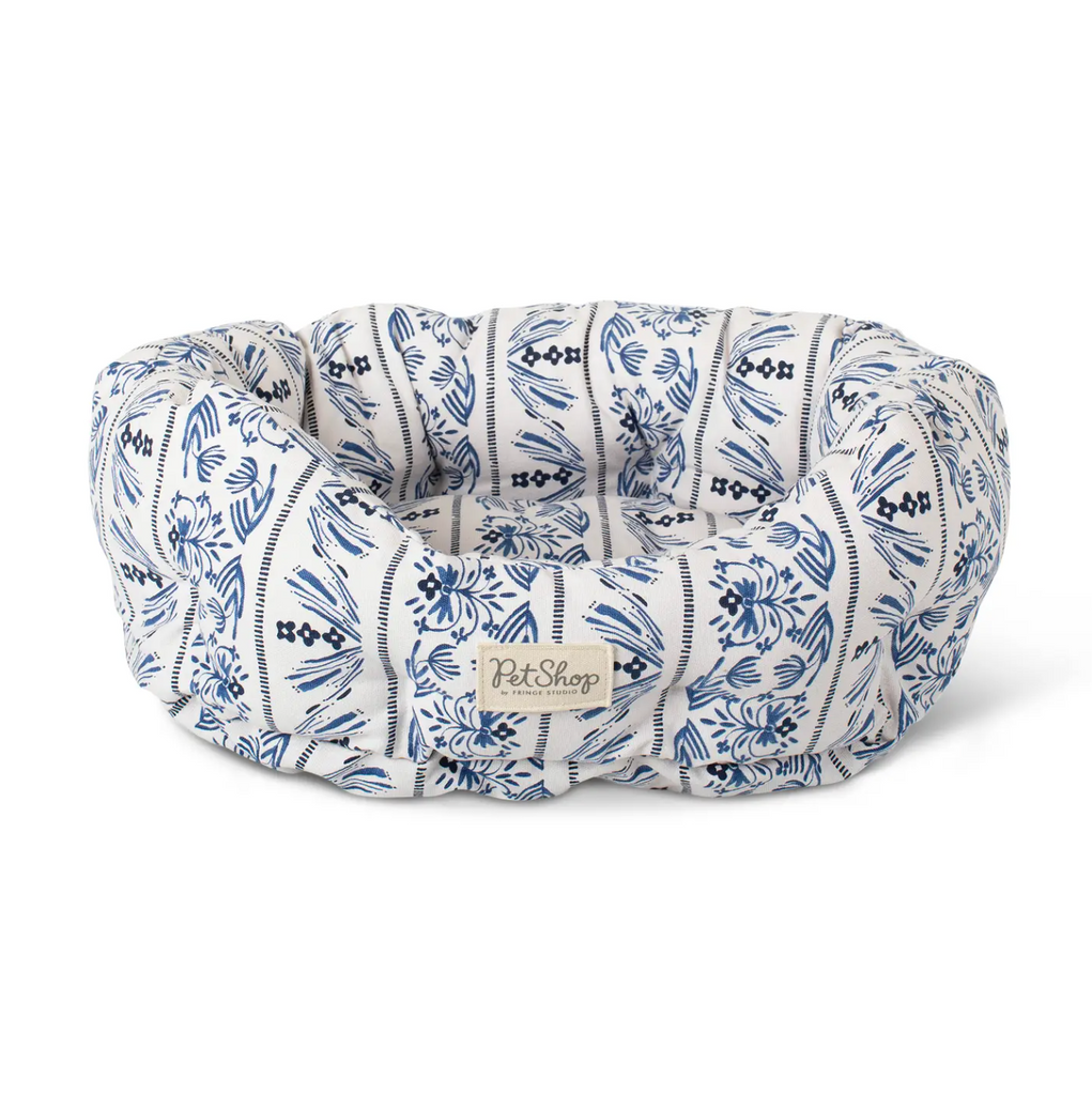 Indigo Vine Round Cuddler Pet Bed - Small