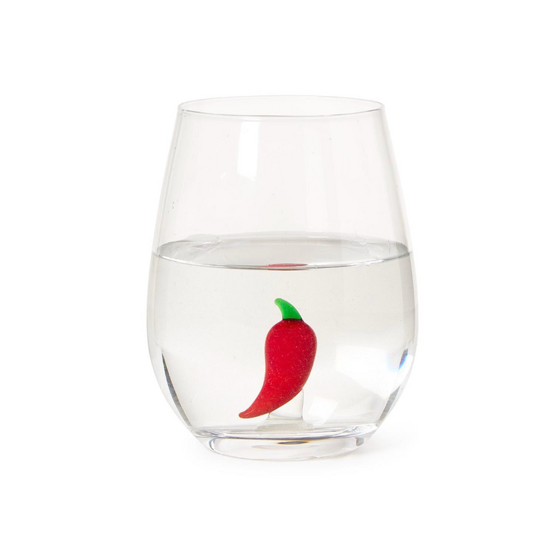 Red Chili Pepper Stemless Wine Glass