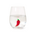 Red Chili Pepper Stemless Wine Glass